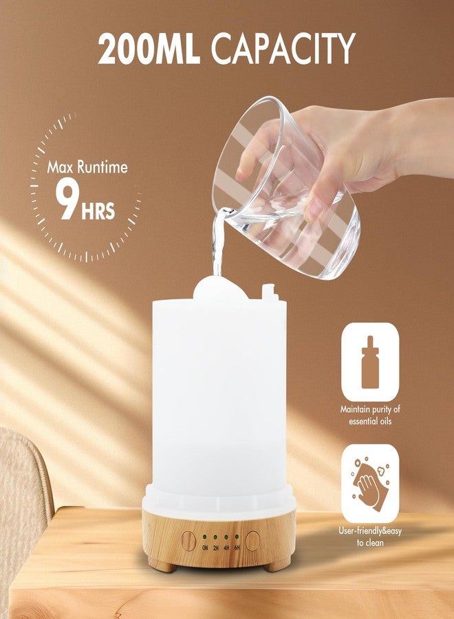 EQUSUPRO Essential Oil Diffuser 200ml-Ultrasonic Aroma Diffuser with 4 Timers, Aromatherapy Diffuser 7 Color LED Lights with Auto Shut-Off Protection for Home Office Yoga Gift (Ceramic White) - Image 2